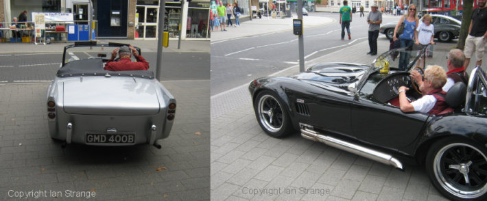 Daimler SP250 and replica Cobra